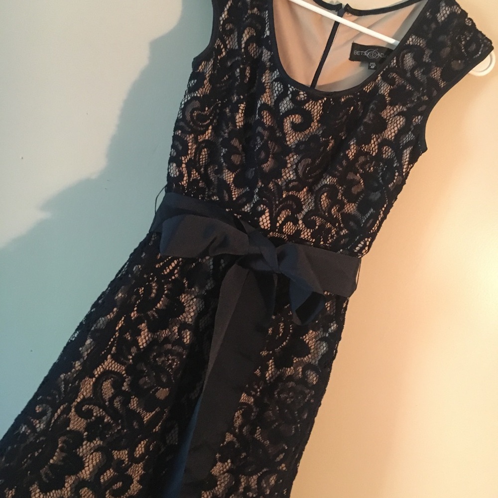 Beautiful lace black dress, natural backgrounds